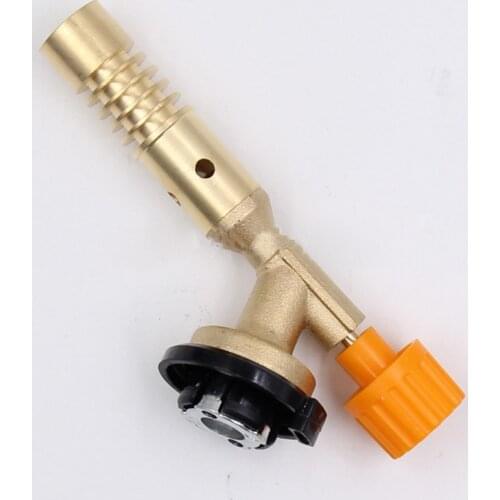 Brass Flame Solder Torch Head High Temperature Gas Butane Welding Torch Manual Ignition for Cooking, Heating, Charcoal