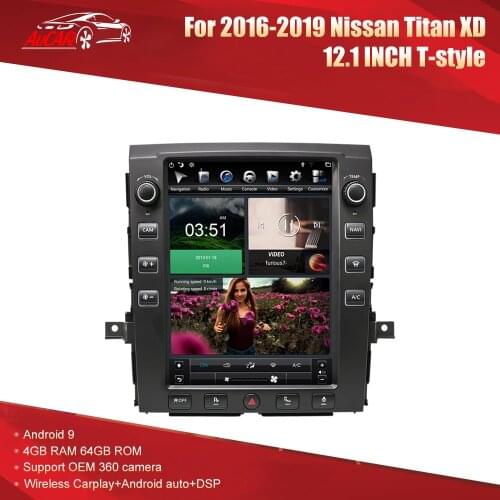 For Nissan Titan XD 2016-2019 Android Radio Head unit multimedia Car GPS Navigation Stereo Android 9.0 4+64GB T-Style 12.1'' FHD