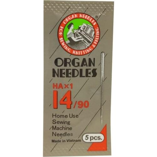 5pcs/pack HAX1 ORGAN Home Use Sewing Machine Needles Universal Sewing Needle for SINGER BROTHER 9/65,11/75,14/90, 16/100