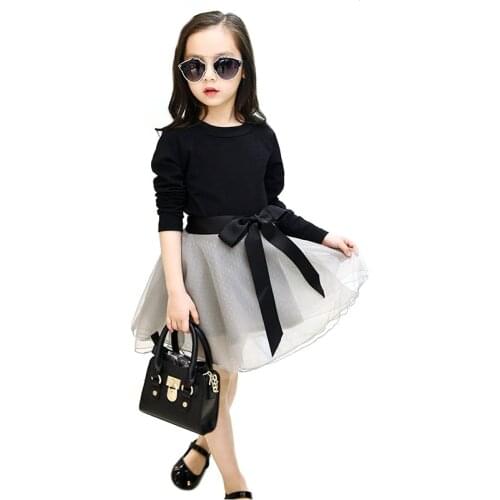 Spring Autumn Fashion Set Children Two Piece Suit Girls Veil Skirt+long-sleeve T-shirt Sets Children Girls Sets With Bow