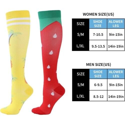 40 Color Compression Socks for Men and Women In Tube Pressure Sports Colorful Dots Stripes Diamond Skull Camouflage Rainbow Fun
