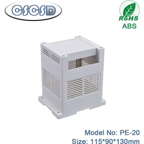 115*90*130mm din rail enclosure wall mount din rail style industrial use plc ethernet adapter plastic enclosure power supply