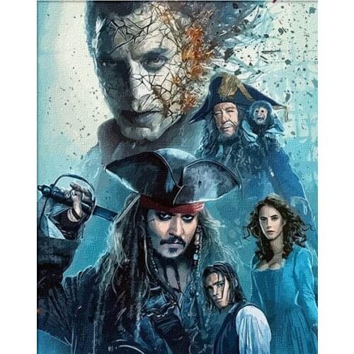 MaHuaf-A1375 Pirates of the Caribbean painting by numbers on canvas DIY digital wall movie picture for living room home decor