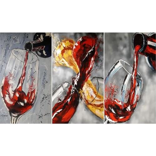 DIY Red Wine glass Painting By Numbers For Adults Color Oil Painting HandPainted On Canvas For Kitchen Home decor Wall Art