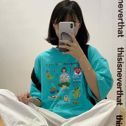 2021 summer new Korean womens short-sleeved T-shirt female loose student design sense niche top T-shirt