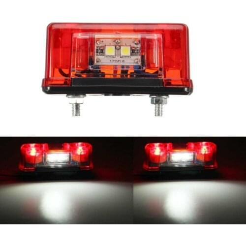 New Led License Number Plate Light 12V 24V Red Waterproof Universal Car Truck Lorry Trailer Tail Light License Plate Lamp