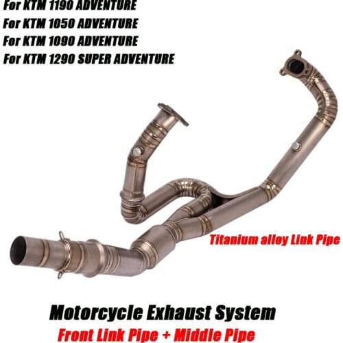Front Middle Link Pipe Lossless Connect Tail 51mm Muffler Tube For KTM1050 1090 1190 1290 Motorcycle Titanium Exhaust System