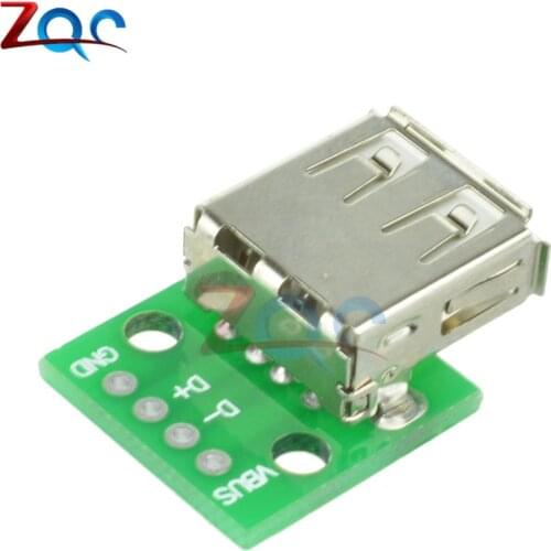 10pcs Type A Female USB To DIP 2.54MM PCB Board Adapter Converter For Arduino connector