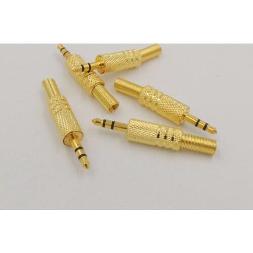 Gold Plated 3.5Mm 3 Pole Stereo Audio Male Jack Plug Connector Solder Part For Headphone