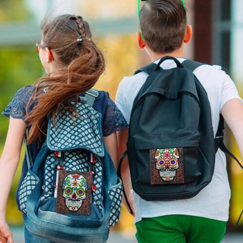 Backpack clothing velcro Skull DIY 5D diamond painting special-shaped rhinestone embroidery epaulette velcro