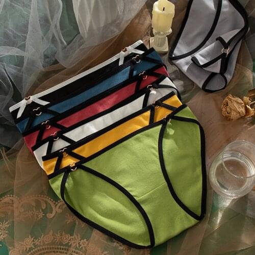 Sexy Briefs Girls Panties Cotton Antibacterial Crotch Underpant трусы Lingerie Cozy Low-Rise Underwear Intimates трусы женские