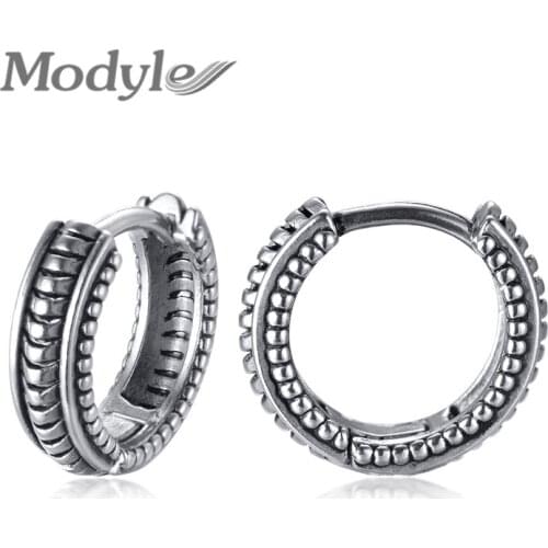 Modyle 2021 New Fashion Hip Hop Retro Hoop Earrings for Men Women Punk Vintage Stainless Steel Earrings Jewelry Wholesale