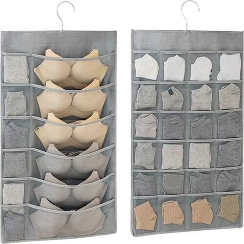 Closet Hanging Underwear Organizer Multifunctional Folding Clothing Socks Bra Storage Fits Wardrode Door Wall