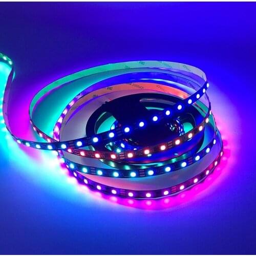 Led rgb tape DC5V rgb strip led 5050 Smart RGB Led Strip ws2812 high density addressable led strip Black/White PCB