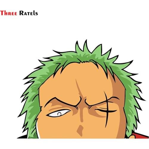 Three Ratels FC137 RORONOA ZORO Peeker Motorcycle Car Sticker Bumper Window Waterproof Funny Decals Laptop Decoration