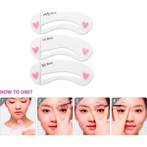 3pcs Different Magic Eyebrow Cards Stencil Makeup Styles A Stencil For Women Eye Brow Drawing Template Make Up Tool