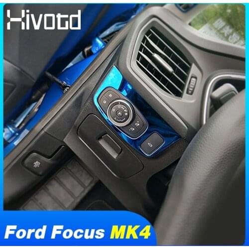 Car Styling Headlights Switch Adjustment Button Cover Interior Decoration Trim For Ford Focus MK4 ST Line 2019 2020 Accessories