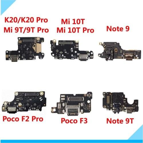 USB Charging Port Dock Board Flex Cable For Xiaomi Redmi K20 Mi 9T Pro 10T Poco F2 Pro F3 Charger Jack Board Repair Parts