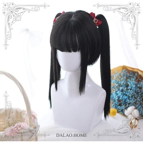 High Quality Harajuku Soft Girl Lolita Clip And Tie Ponytail Short Hair Wig