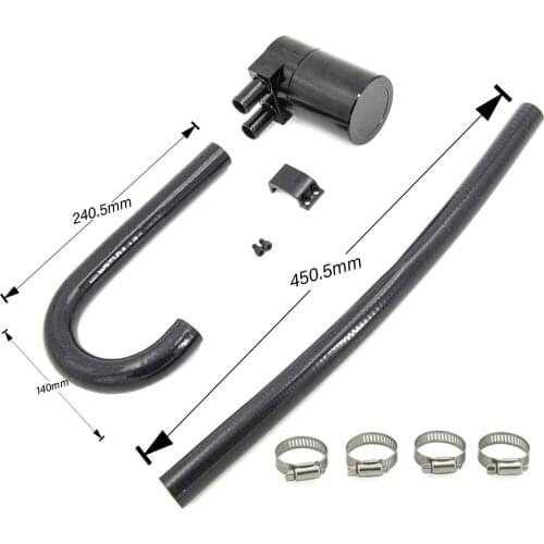 Billet Aluminum Oil Catch Can Tank Bottle Baffled Suit for BMW N54 135 335 535 black OCT-1124