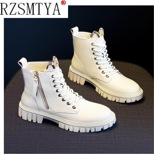 Womens Platform Motorcycle Boots Women Gothic Chunky Punk Woman Black Cool Metal Buckle Ankle Female Lace Up Plus Size 35-40