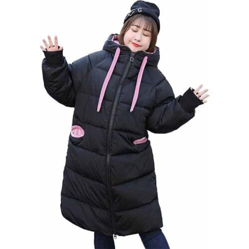 Winter Cotton Parkas Women Plus size 4XL Thicken Coat Hooded Long Windproof Warm Jackets Female Velvet Down cotton Coats G153