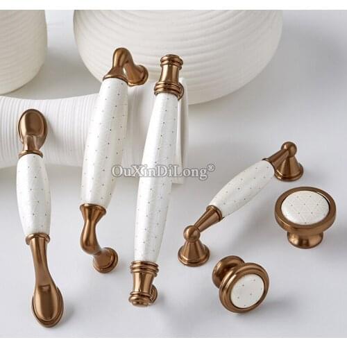 Top Designed 10PCS European Ceramic Kitchen Cabinet Door Handles Cupboard Wardrobe Drawer Wine Cabinet Pulls Handles and Knobs