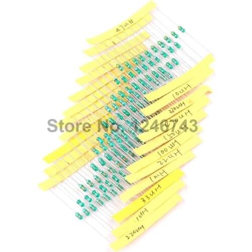 110pcs/lot Color Ring Inductance Package 1UH-1MH 11 Kinds of Color Code Inductance of each 10pcs Package