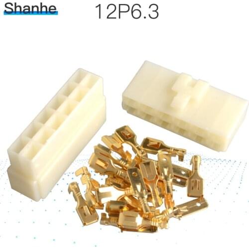 12P Automotive motor bicycle Connector auto car 6.3 terminal connector