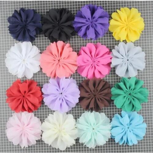 20pcs/lot Chiffon Flowers Boutique hair accessories DIY Flower Headwear Fashion Accessory Hair Flowers No Hair Clip for headband