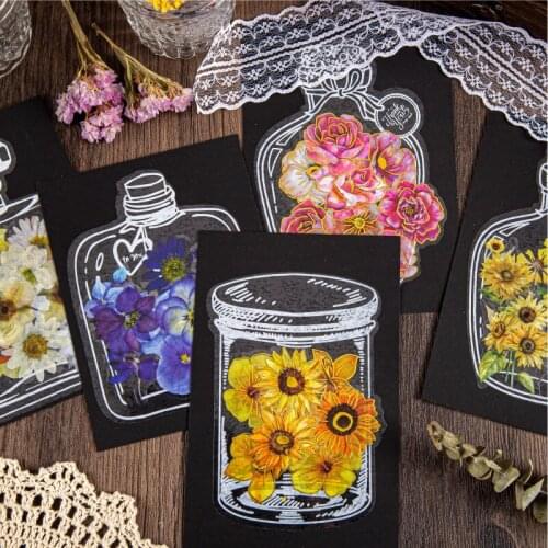 20pcs/Simple Transparent Drifting Bottle Collection Series Stickers Diary Album Painting DIY Stationery Stickers