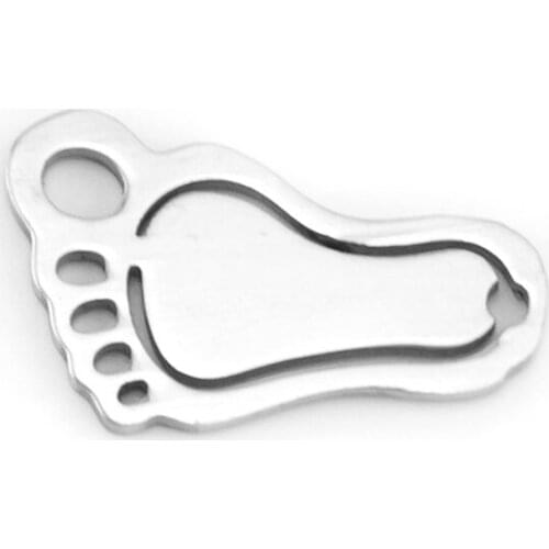 50pcs DIY Necklace mini toes charm high polish 0.98x0.59" baby foot toes Necklace Pendant stainless steel wholesale price