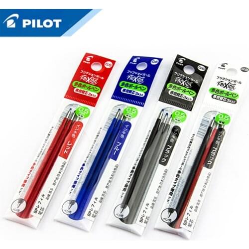 6 refills/lot (2 Packs) Pilot LFBTRF-30EF 0.5 mm FriXion Ball Gel Multi Pen Refill Three-Color Brushable Pen Core For Students