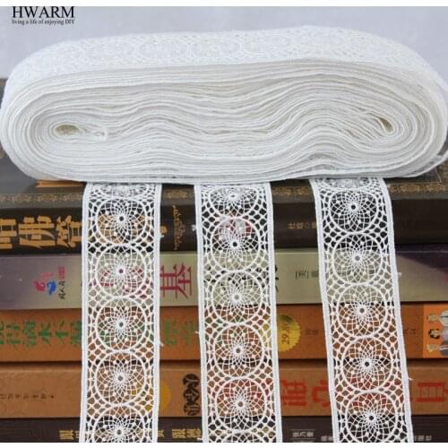 Eyelash african lace fabric bow ribbon wedding decoration trim DIY 2yard High quality delicate polyester 4cm geometric circle