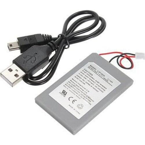 3.7V 1800mAh Rechargeable Battery Replacement Battery Power for Playstation 3 PS3 Gamepad Controller with USB Data Charger Cable