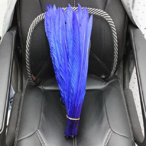 Free Shipping blue Long Goose Feathers Turkey Jewelry Findings Festival Wedding Party Decor Craft Feather 50pcs 25-30cm blue
