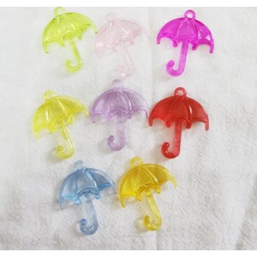 100 pieces/bag 33mm*29mm diy acrylic umbrella shape small pendant.charm for woman chain jewelry making accessories 2021wholesale