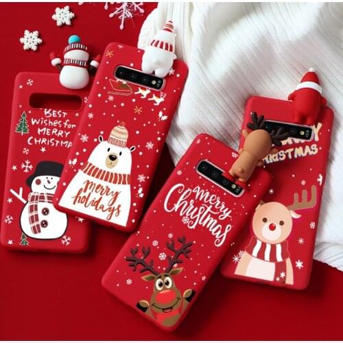 Cartoon Doll Case For Samsung Galaxy A52 A32 A72 A12 A21S A50 A51 A70 A71 A10 S8 S9 S10 S20 S21 FE Plus Ultra 3D Christmas Cover