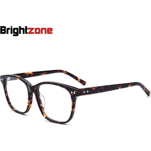 Tortoise Leopard Mania Wide Acetate Oval Rectangle Full Rim Prescription Eye Glasses Frame Man Classic Optics Spectacle Frames