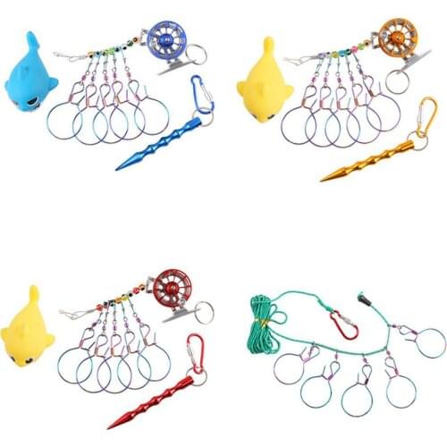 Colorful Fish Lock Buckle Metal Wire Live Fish Lock Belt Fishing Stringer Fishing Tackle Fishing tools