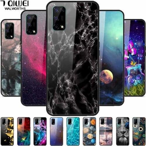 For Realme 7 5G Case 6.5'' Tempered Glass Hard Back Cover for OPPO Realme 8 5G Case RMX2111 Realme7 5G Luxury Shockproof Fundas