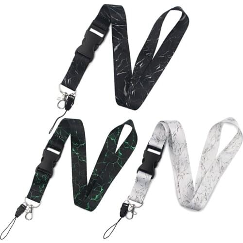 ER019 Marble Painting Art Key Chain Lanyard Neck Strap for Phone Keys ID Card Creative Lanyards