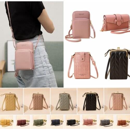 Womens Shoulder Bag Ladies PU Multi-function Mini Shoulder Coin Bags For Women 2021 Portable Solid Mobile Phone Bags