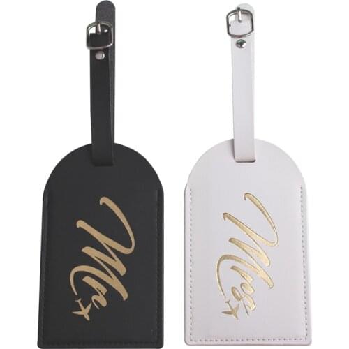 Leather Suitcase MR MRS Luggage Tag Label Bag Pendant Handbag Portable Travel Accessories Name ID Address Tags LT45