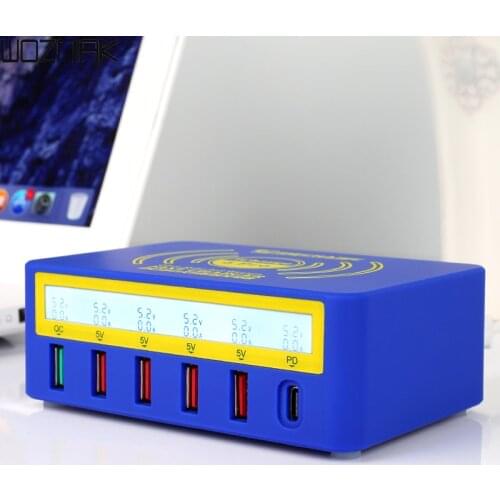 MECHANIC iCharge 6 Pro 5 ports smart charge QC 3.0 Wireless charge Wireless charging with LCD display for Mobile phone charging