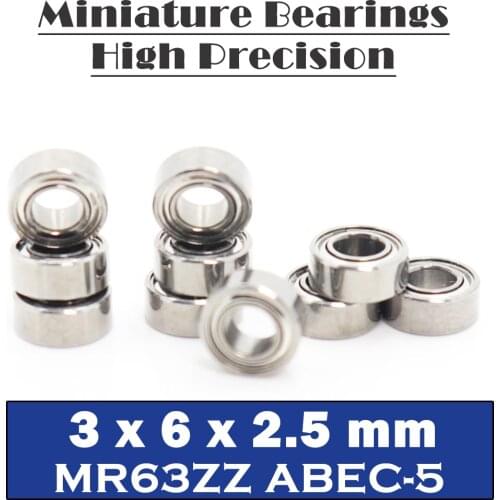 MR63ZZ Bearing ABEC-5 (10PCS) 3*6*2.5 mm Miniature MR63 ZZ Ball Bearings L630ZZ Good Quality