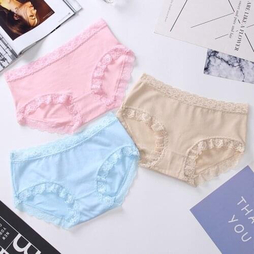 Soft Comfortable Breathable Summer Low-Rise Knickers Hollow Briefs Ultra Thin Underwear Lace Panties