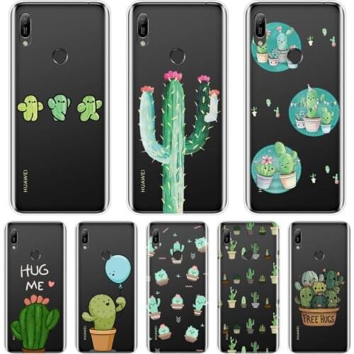Soft Phone Case For Huawei Y9 Y7 Y6 Prime Pro 2019 Case Silicone Cactus Floral Plants Back Cover For Huawei Y5 Y6 Y7 2019 Case