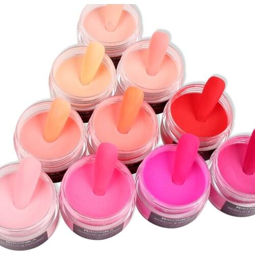 10 Boxes 15g Red Acrylic Powder Kit Nail Extension Builder Crystal Dipping Powder Pigment Dust For Nail Art Carving Decorations