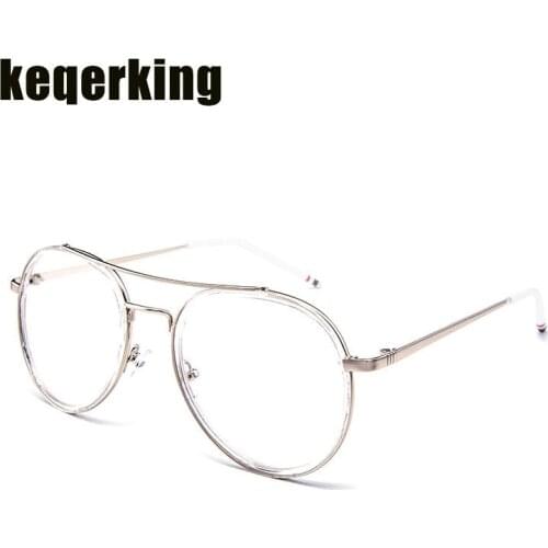 2019 New Transparent Glasses Frame Trends Men Retro Literary Frame Female Big Flat Mirror Optical Spectacle Nearsighted Eyewear